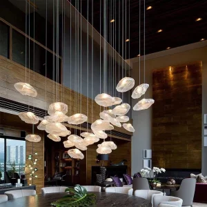 Modern Chandelier Glass Parts Restaurant Bar Counter Hotel Lobby Chandeliers Pendant Lighting