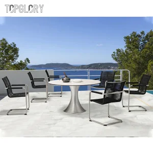 Outdoor Living Patio Furniture Dining Set 4 Piece Cast Aluminum Patio Furniture Conversation Set and Dining Table
