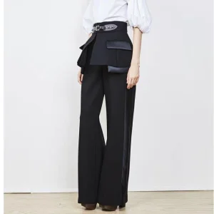 A2799 Formal Pattern High Waist Black Skirt Pant Set