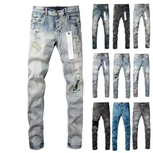 Novas Chegadas Calças Sustentáveis de Alta Qualidade Algodão Reto MID Denim Preto Etiqueta Desgastado Lavagem Alta Rua Jeans Masculinos