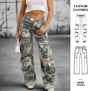 Vintage High Waist Cargo Pants for Women