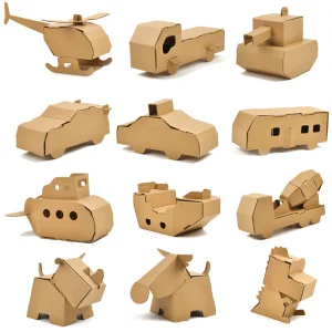 DIY Assembly Corrugated Paper Craft Kids DIY Model 3D Jigsaw Foldable Cardboard Toy With Painting
