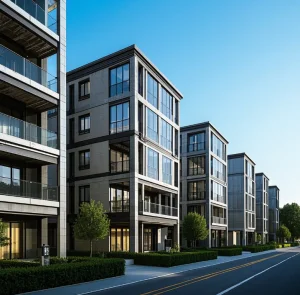 Prefabricated Stackable Modular Steel Apartments Versatile Use for Office School Supermarket Mall &amp; Hospital Condominiums