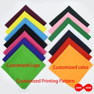 Factory Custom Square Polyester Solid Color Bandana