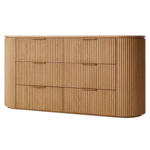 Byron Series Nordic Modern Luxury Solid Oak 6-Drawer Dresser