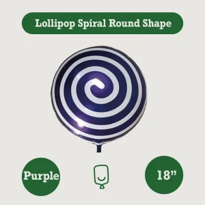 18 Inch Lollipop Spiral Round Shape Foil Balloon