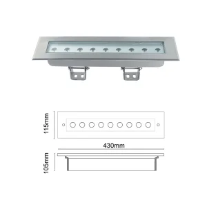 Underwater LED Lamp with RGBW and Dimmable Feature for Pool Landscape in Stainless Steel