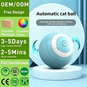 OEM ODM Automatic 360 Self-Rotating Rolling Ball With USB Rechargeable Pet Exercise Chase Toy Ball Cat Smart Rolling Balls Toys