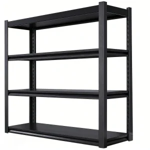 Light Duty 5-Tier Black Powder Coated Metal Shelving Unit Multi-use Storage Rack for Garage