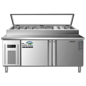 Commercial Pizza Prep Station with Efficient Refrigeration Storage