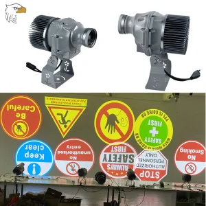 Señales de Advertencia Industriales LED 60W/80W/100W Proyector Gobo para Almacén IP65 con Controlador