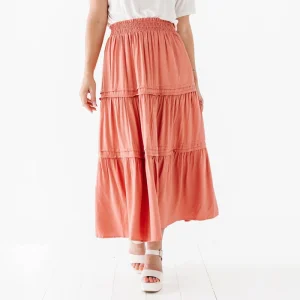 Womens Summer Flowy Boho Midi Maxi Skirt
