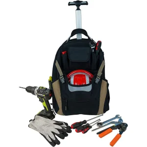 Kit de Ferramentas com Rodas e Barra de Puxar para Manutenção de Mochilas Masculinas de Alta Resistência