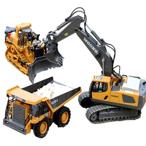 Mini Rc Jcb Excavator Full Metal Hydraulic Remote Control Trucks Kids Educational Toys