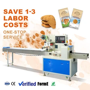 High Speed Automatic Horizontal Flowpack Pillow Cookie Packaging Machine Flow Back Bag Wrapper Sealing Machine
