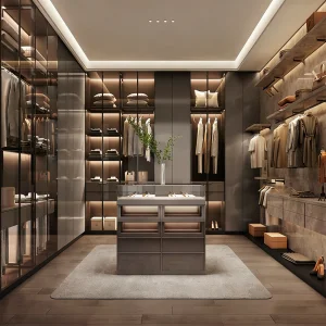 Customized Luxury Wardrobes Bedroom Furniture Wooden Household Bedroom Wardrobe Combination Wardrobe Walk in Closet System