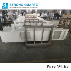 Pure White Non Silica Quartz Countertops for Modern Kitchens and Bathrooms Vanitytop