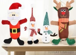 Christmas Pet Products Squeaky Sounding Dog Plush Reindeer Snowman Toys
