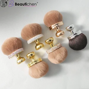 Beautichen Luxury Makeup Brushes – Soft Bristles with Gold &amp; Silver Handles, Crystal Accent Design – Perfect for Powder, Blush &amp; More