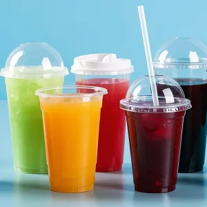 OEM PET cup with matching lid