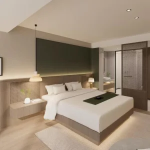 Trendy Intelligent Hotel Bedroom Furniture Set for Resort Guest Rooms