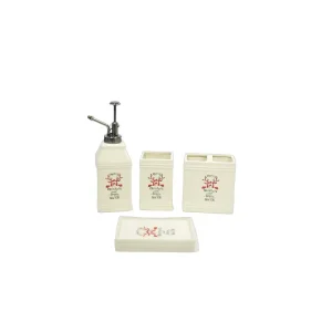 OEM Square-Design White Ceramic Bathroom 4-Piece Set Manufacturers, Supplier