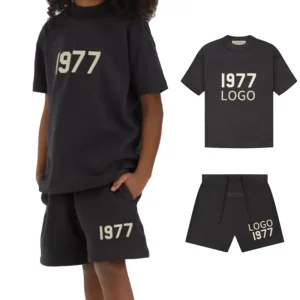 Custom Print Logo Graphic Blank Summer 100% Cotton Kid Boys Girls Children Clothing T-Shirt Shorts Sets for Boy 2 Pieces Tracksuits Kids Wear