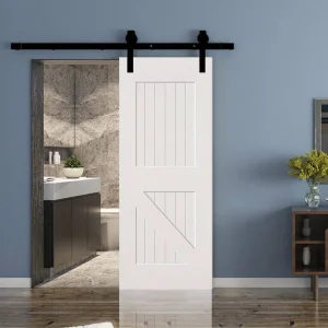 Wholesale Interior Customized PVC WPC Waterproof Soundproof Interior Door Sliding Barn Door