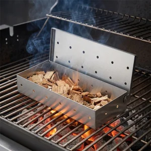 Universal Fit Hinged Lid Stainless Steel Smoker Box