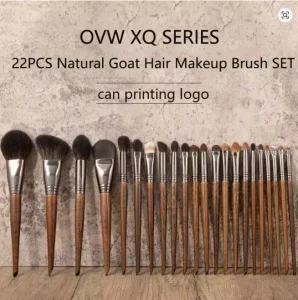 Professional Full Set 22 Pcs Goat Hair Wood Handle Makeup Brushes Set Beauty Tools Kit for Beginners