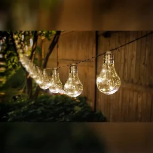 Solar Powered Bulb String Light Indoor Outdoor Fairy Lights for Garden, Home, Wedding, Patio