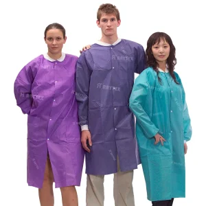 Disposable Gown Non Woven Lab Coat Visitor Gown