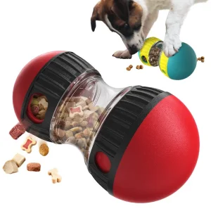 Interactive Chase Barbell Shaped Slow Feeder Eco-Friendly Durable Dog Treat Dispenser Puzzle Toy Pet Chew Toy