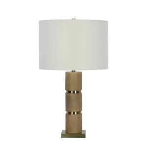 Modern Minimalist Imitation Wood Grain Resin Table Lamp Designer Style for Hotel Showrooms Living Room Bedroom Bedside Lamp