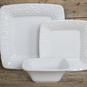 Elegant White Ceramic Square Bowl for Home Dining