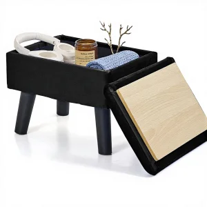 BRIAN DANY Velvet Storage Ottoman