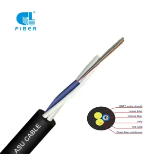 Asu Gyffy 1 to 24 Core Hybrid Fiber Power Cable 2 FRP Self-Supporting Fiber Optic Drop Cable