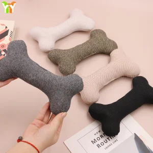 Durable Plush Dog Bone Toy Soft Fabric Dog Chew Toy