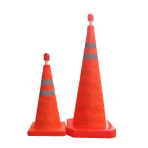 Reflective Retractable Collapsible Waterproof Traffic Safety Cone with LED Light