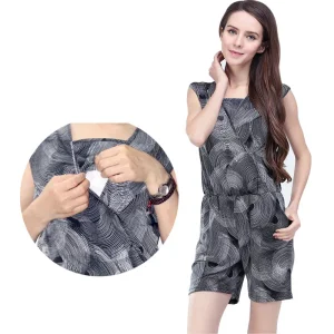 Summer Maternity Clothes Nursing Clothing Style Pregnant Women Clothing Rompers Postpartum Breastfeeding Clothes