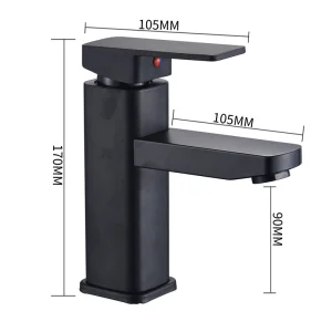 Matte Black Geometric Basin Faucet