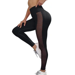 Legging de Yoga de Cintura Alta com Controle de Barriga em Malha Sexy