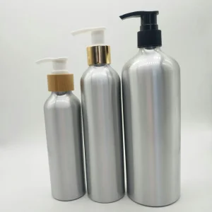 425ml Poilsed Aluminum Cosmetic Bottles Premium Texture Finish Silk Screen Printing Plastic Spray Pump Luxury Packaging