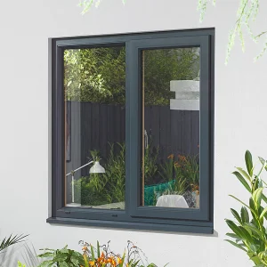 Ventana de aluminio Toma de gran tamaño con doble cristal, ventana de aluminio de hoja sencilla
