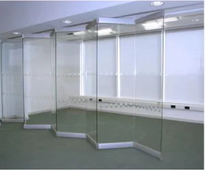 Automatic Bi-Fold Sliding Framess Glass Wall Automatic Sliding Partition Electric Office Glass Door