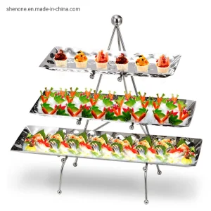 Shenone Buffet Catering Elevation Decorations and Equipment for Sale Decorative Acrylic Mirror Dessert Cake Display Stand Buffet Riser