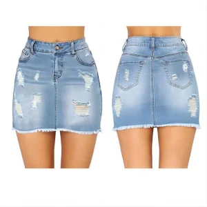 Indigo Blue Denim Jeans Skirt for Women