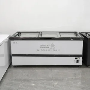 Supermarket Deep Island Cabinet with Sliding Glass Door Display Refrigeration Equipment