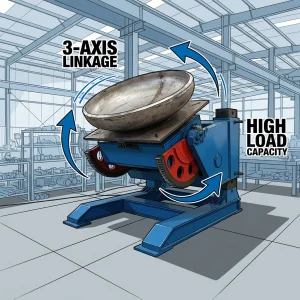 3 Axis Heavy Duty Automatic Welding Positioner With Lifting Function Rotary Welding Turntable For Precision Fabrication