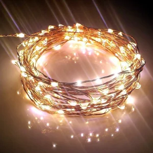 Fitas de Luzes de Fada LED com Controle Remoto Fio de Cobre 8mode Alimentadas por Bateria à Prova d'Água Decoração de Natal